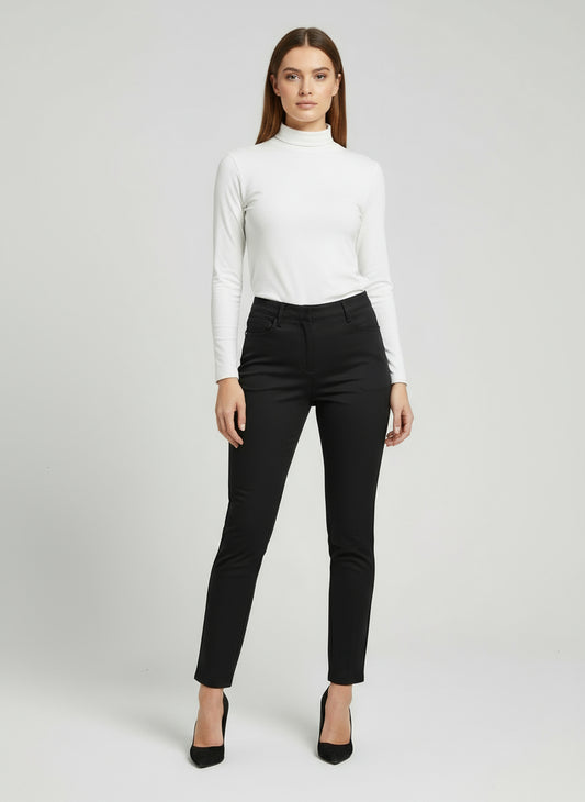 Solid black trousers