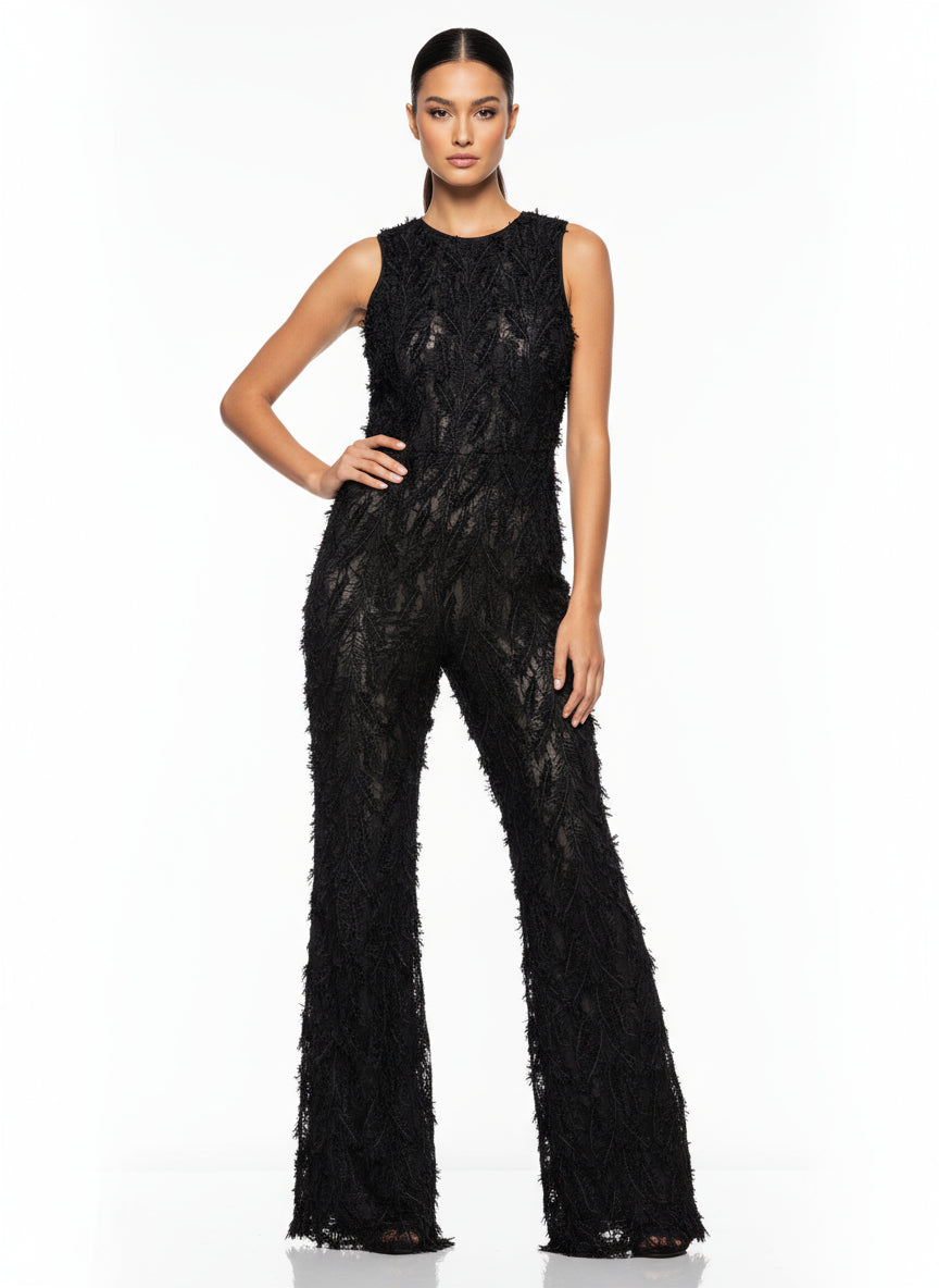 Yonsu all in transparent black with leaf design