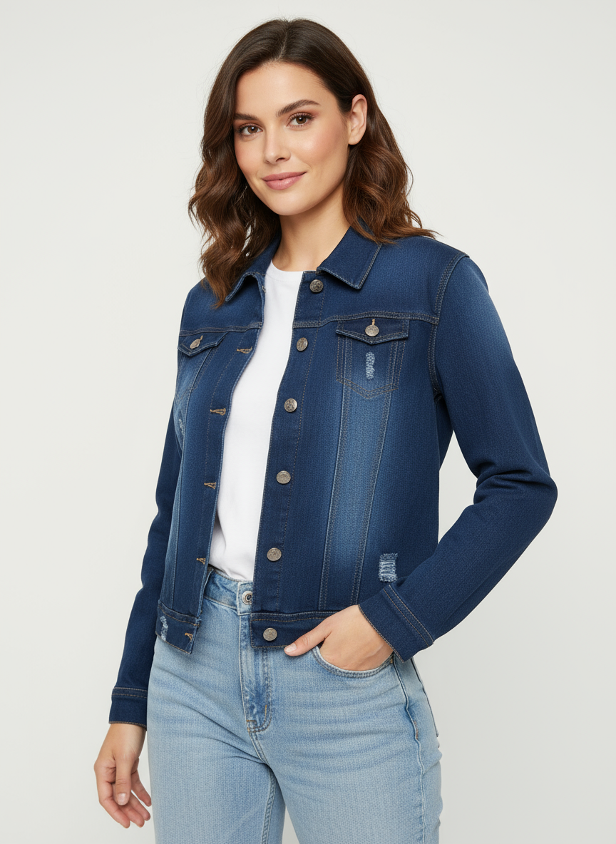 Denim jacket with wool lining for the cold