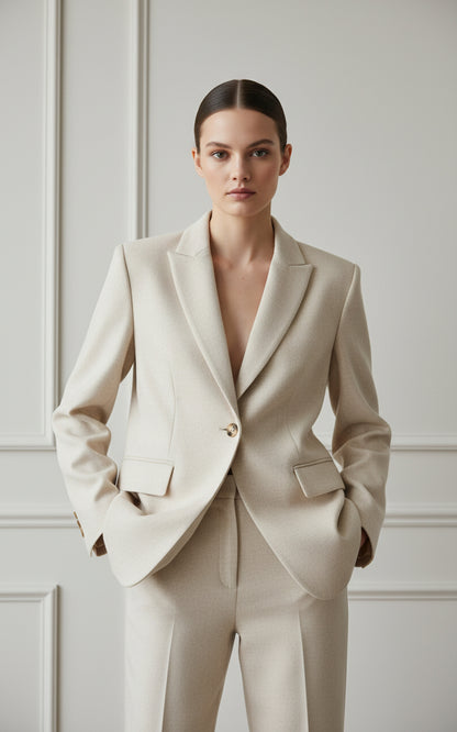 Formal wear blazer in combination with yes but on the sides 4.