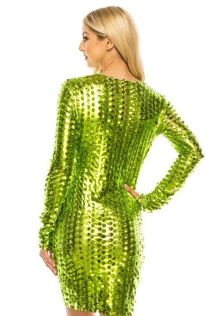 DRESS   CUTE GREEN MESH DRESS