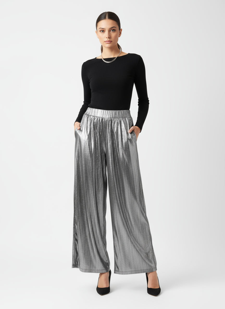 Dress pants in metallic colors