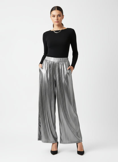 Dress pants in metallic colors