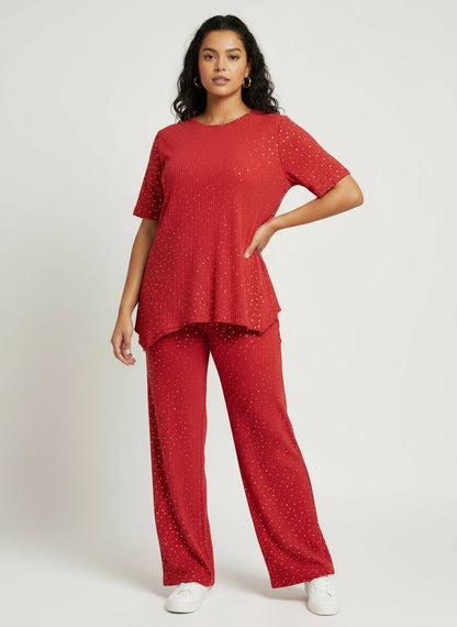 Two-piece set with silver glitter flecks