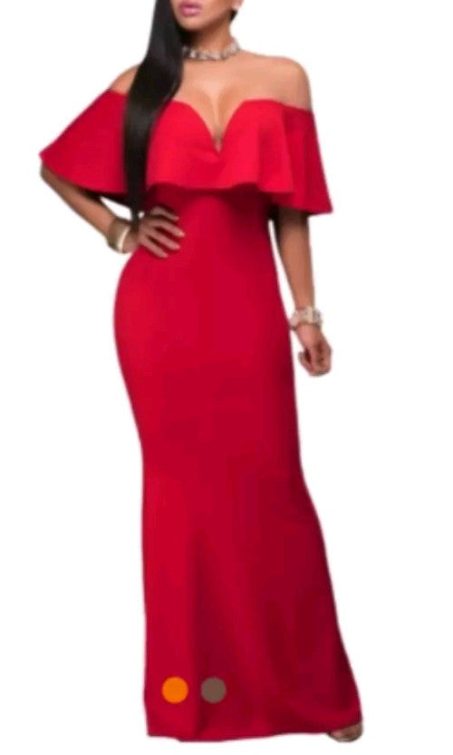dress solid red beauty combined with elegance