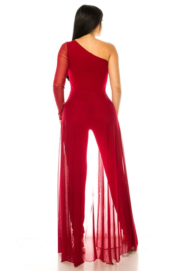 ​jumper/mesh wine red color .