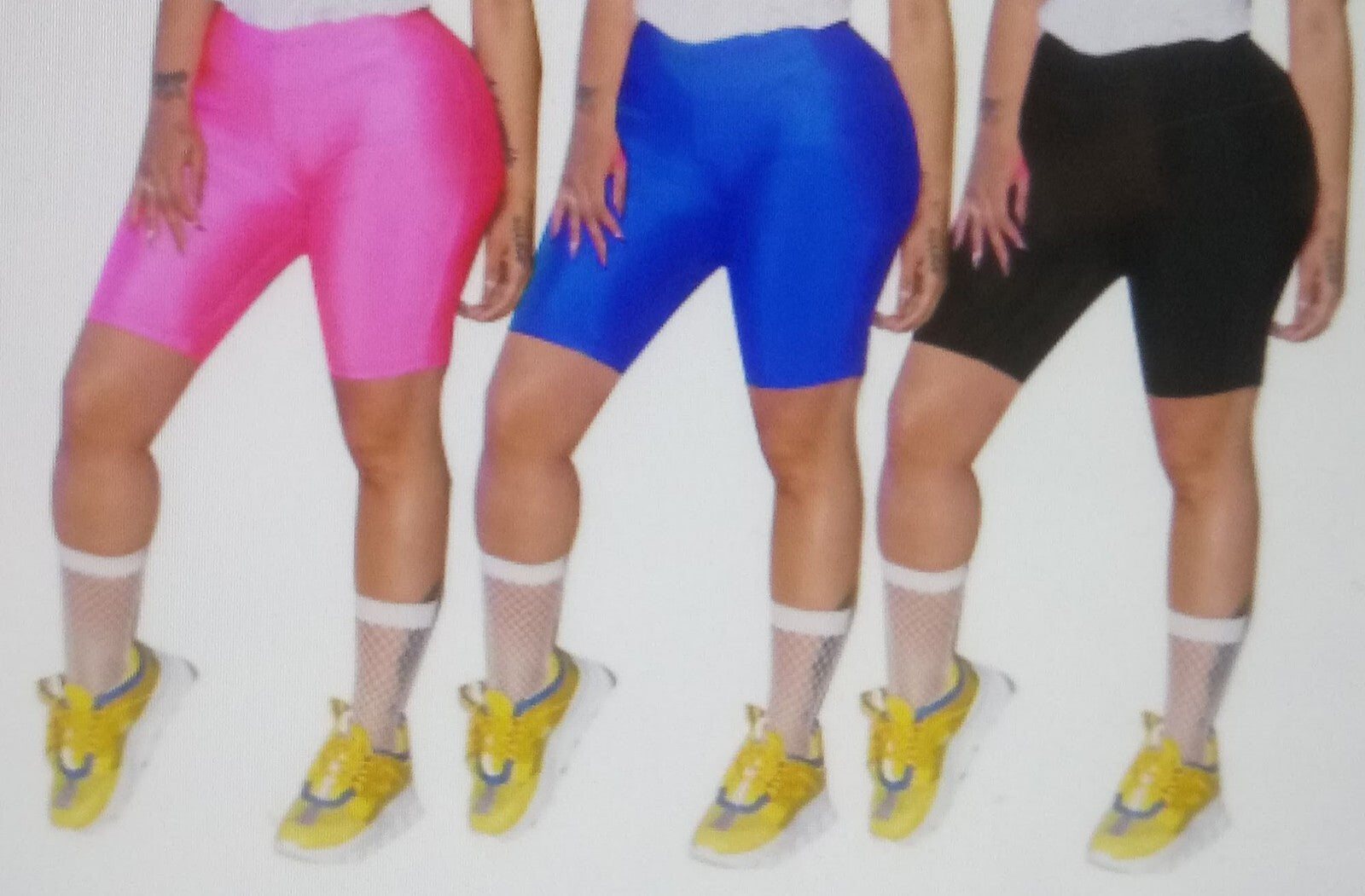 Bright yellow biker shorts