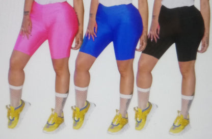 Bright yellow biker shorts