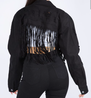 jacket in jean in black white