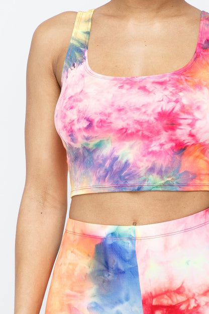 CROP TOP TIE DYE WE BIKER SHORT SET
