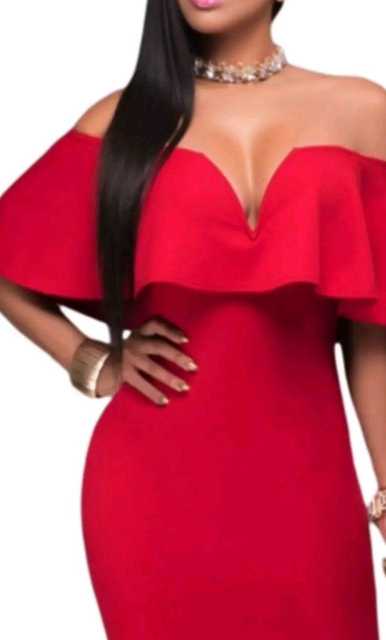 dress solid red beauty combined with elegance