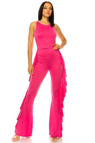 pants set.in lemon green.