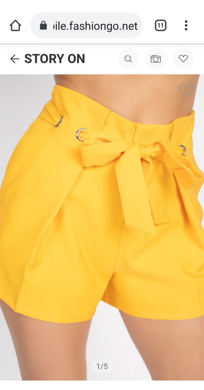 Summer 2020 new lemon yellow shorts ladies suit pants fashion shorts