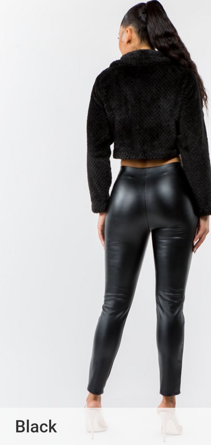 JACKET TEDDY BEAR STYLE CROPPED JACKET